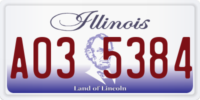 IL license plate A035384