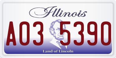 IL license plate A035390