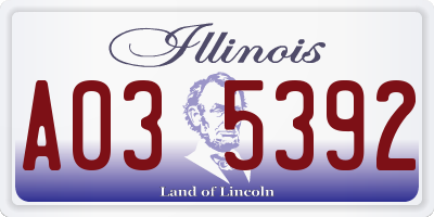 IL license plate A035392