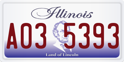 IL license plate A035393