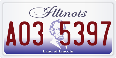 IL license plate A035397