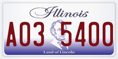IL license plate A035400