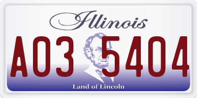 IL license plate A035404