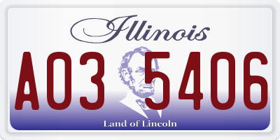 IL license plate A035406