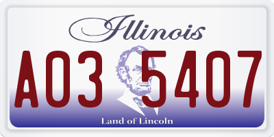 IL license plate A035407