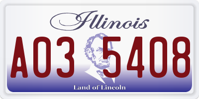 IL license plate A035408
