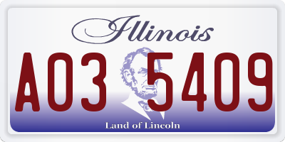 IL license plate A035409