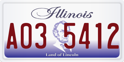 IL license plate A035412