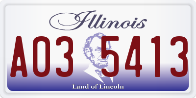 IL license plate A035413