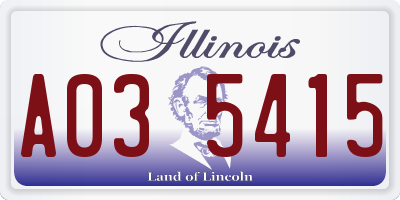 IL license plate A035415