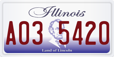 IL license plate A035420