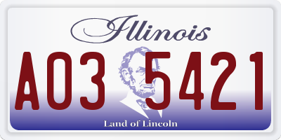 IL license plate A035421