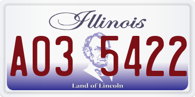 IL license plate A035422