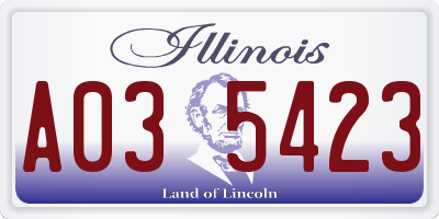 IL license plate A035423