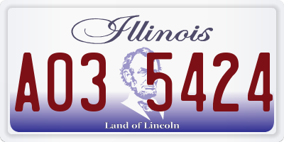 IL license plate A035424