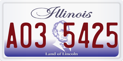IL license plate A035425