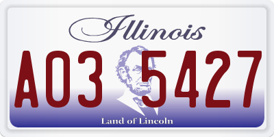 IL license plate A035427