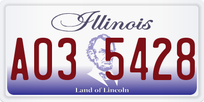 IL license plate A035428