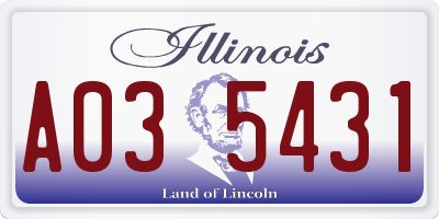 IL license plate A035431