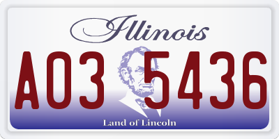 IL license plate A035436