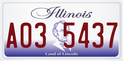 IL license plate A035437