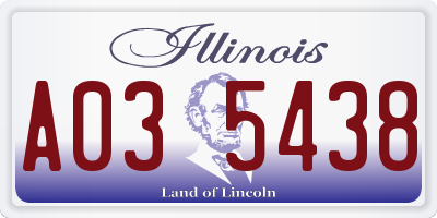IL license plate A035438