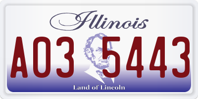 IL license plate A035443