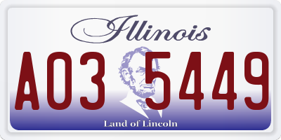 IL license plate A035449