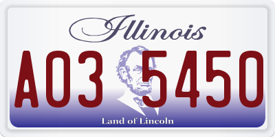 IL license plate A035450