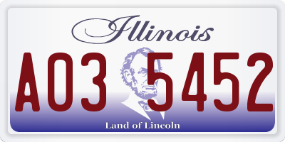 IL license plate A035452