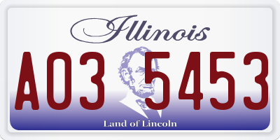 IL license plate A035453