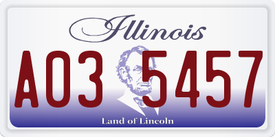 IL license plate A035457