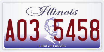 IL license plate A035458