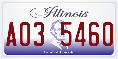 IL license plate A035460