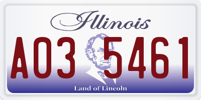 IL license plate A035461