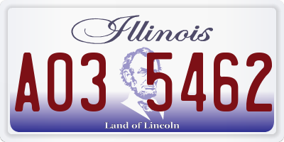 IL license plate A035462