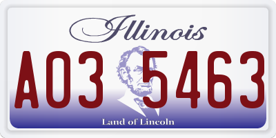 IL license plate A035463