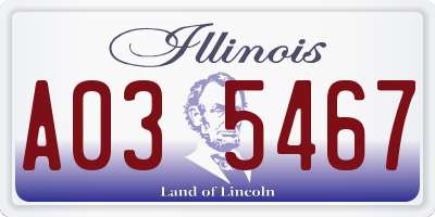 IL license plate A035467