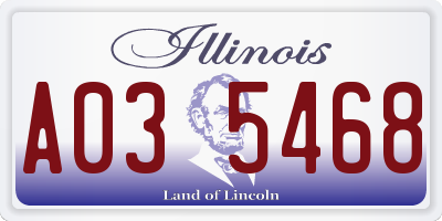 IL license plate A035468