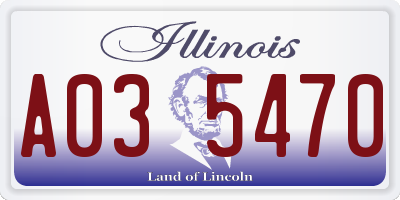 IL license plate A035470
