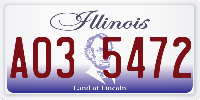 IL license plate A035472