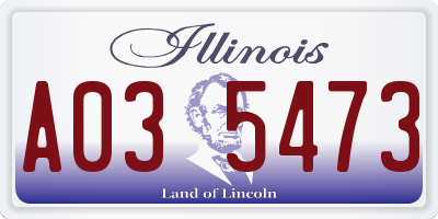 IL license plate A035473