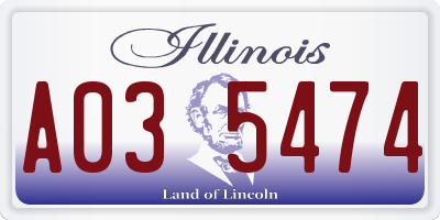 IL license plate A035474
