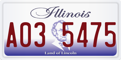 IL license plate A035475