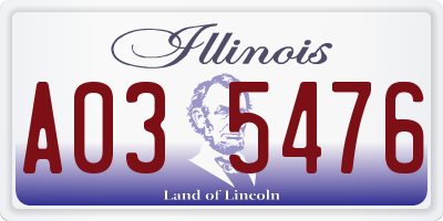 IL license plate A035476