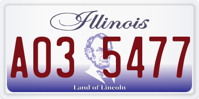 IL license plate A035477