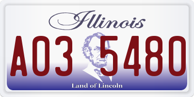 IL license plate A035480
