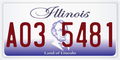 IL license plate A035481