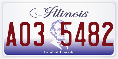 IL license plate A035482