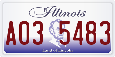 IL license plate A035483
